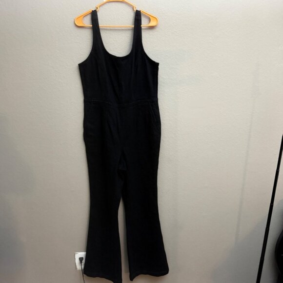 Madewell Woman's NWT Black Denim Flare Leg Jumpsuit Sz 14 Fall - Picture 5 of 7